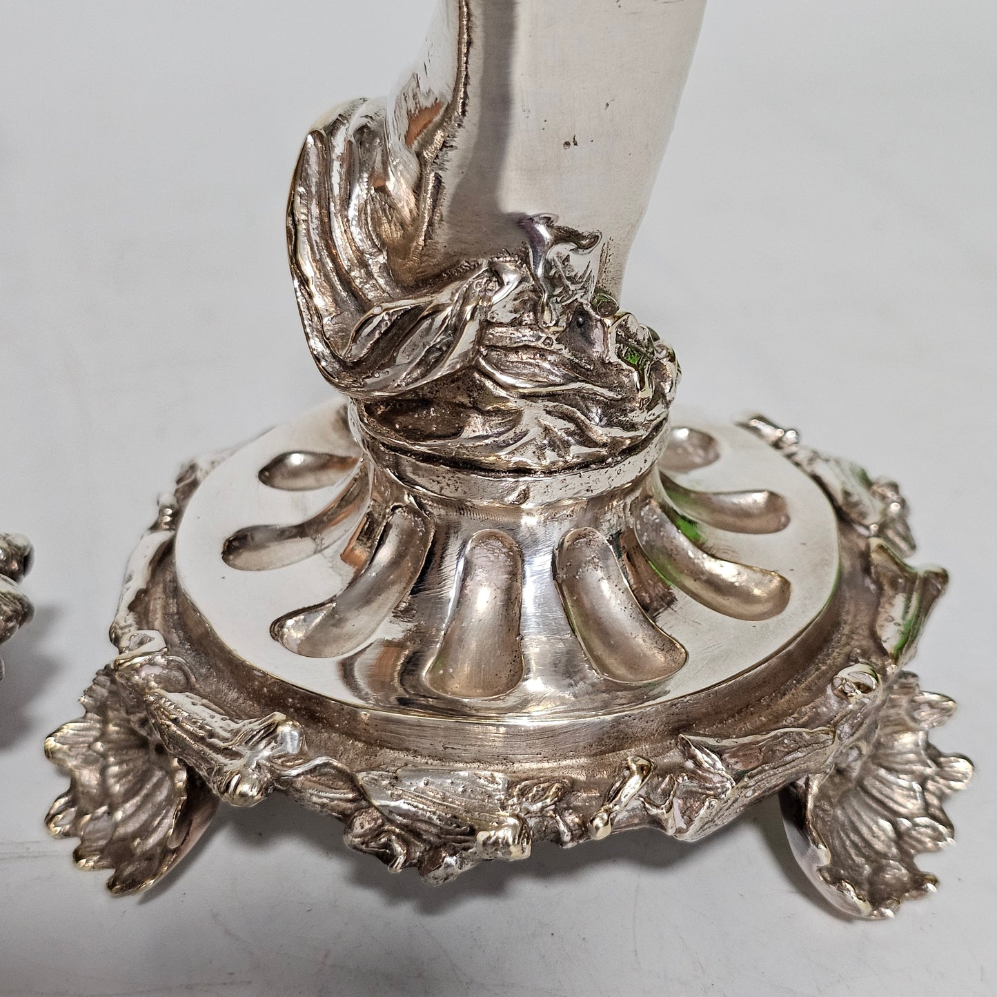 Fine Quality Antique Silver Plated Pair Of Cherub/putti Candlesticks - Lee Sherman Antiques