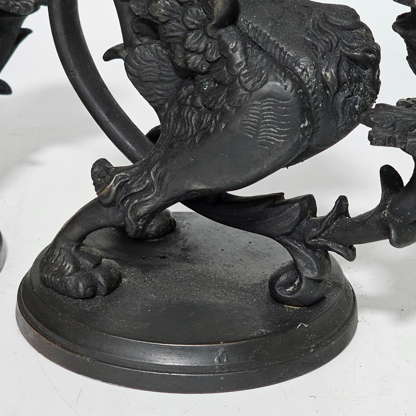 Fine Quality Heavy Bronze Griffin Chambersticks Late 19th/early 20thc - Lee Sherman Antiques