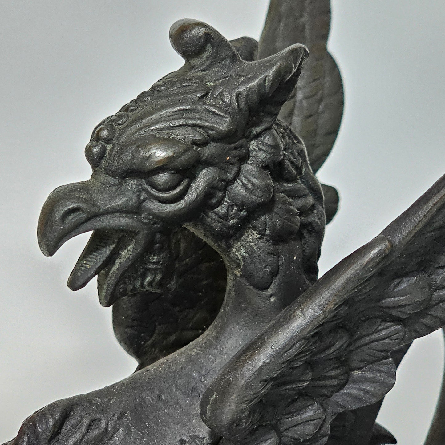 Fine Quality Heavy Bronze Griffin Chambersticks Late 19th/early 20thc - Lee Sherman Antiques