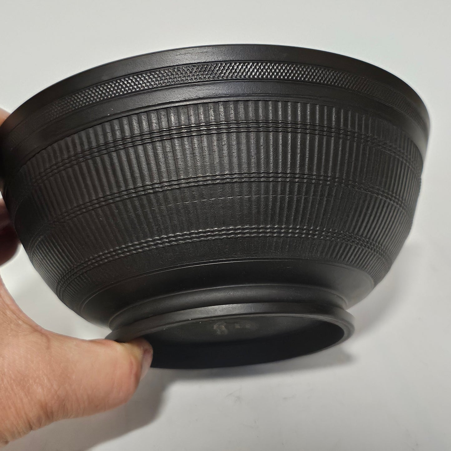 Engine Turned 18th-century/early 19th-century Black Basalt Large Bowl
