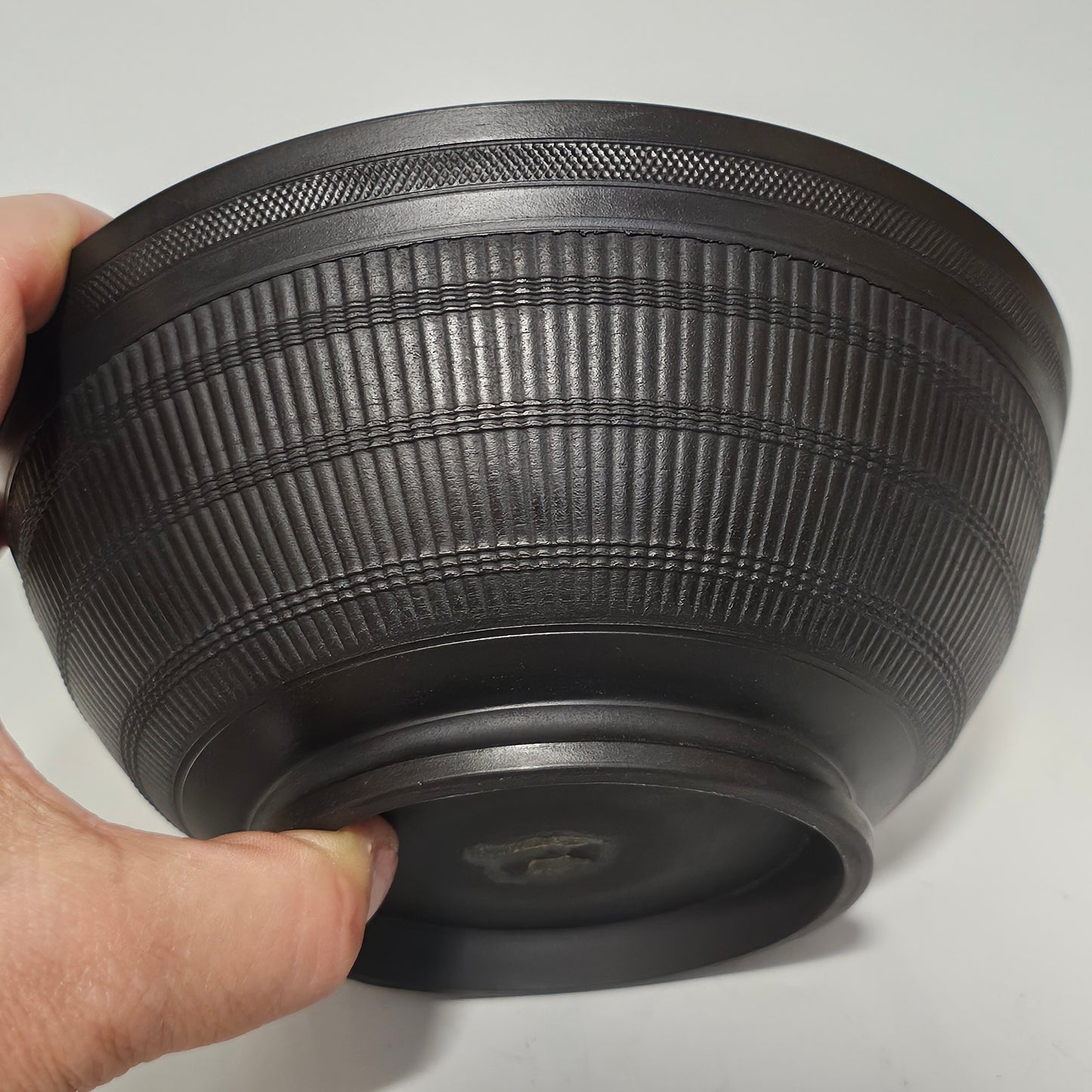 Engine Turned 18th-century/early 19th-century Black Basalt Large Bowl