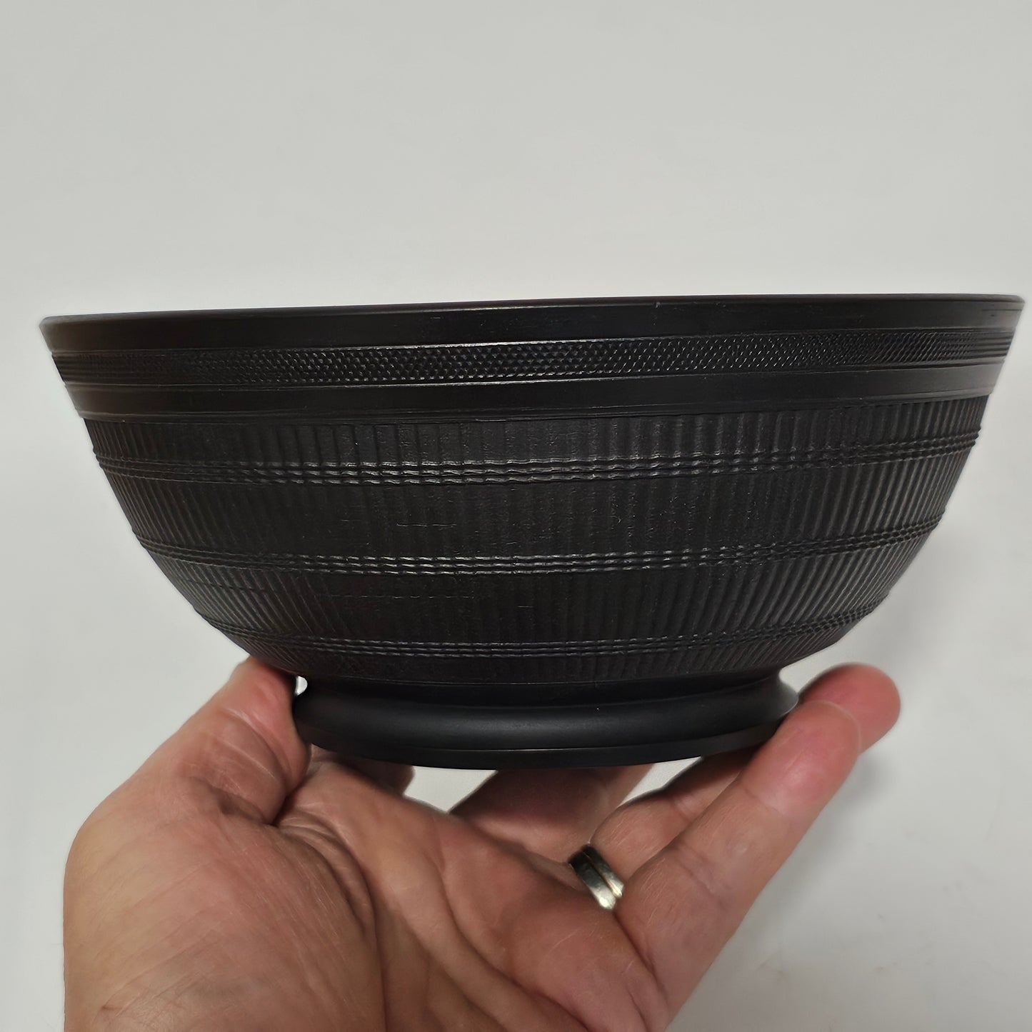 Engine Turned 18th-century/early 19th-century Black Basalt Large Bowl