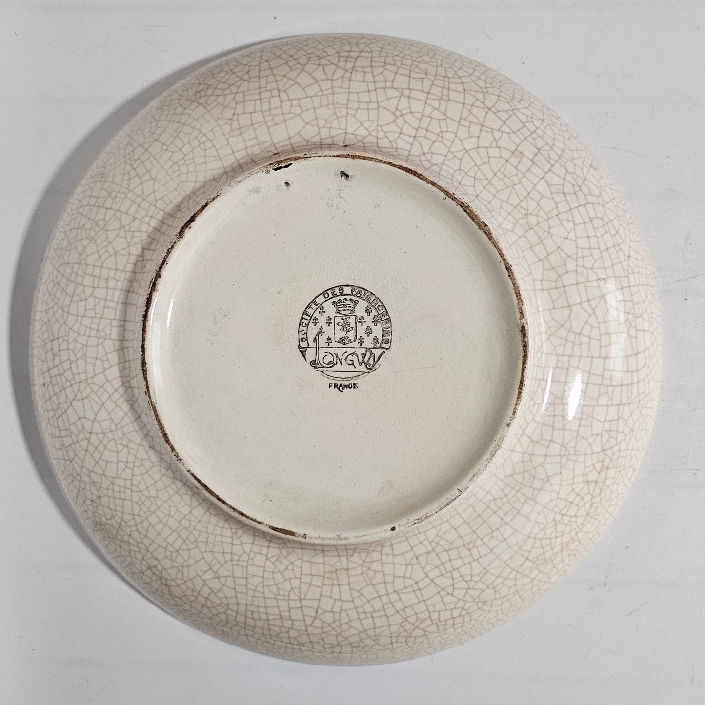 A Large Longwy Primavera art deco charger decorated with seagulls