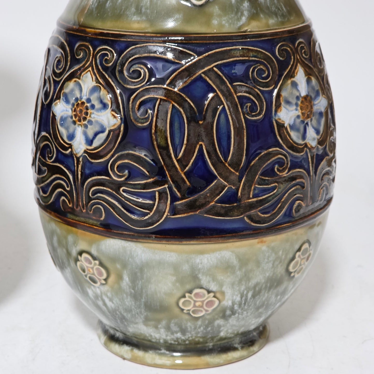 A Large Pair Of Royal Doulton Stoneware Art Nouveau Vases No.6114 by MB c.1905