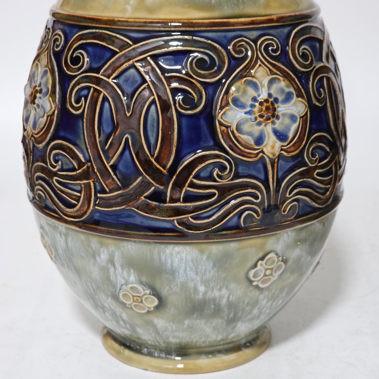 A Large Pair Of Royal Doulton Stoneware Art Nouveau Vases No.6114 by MB c.1905