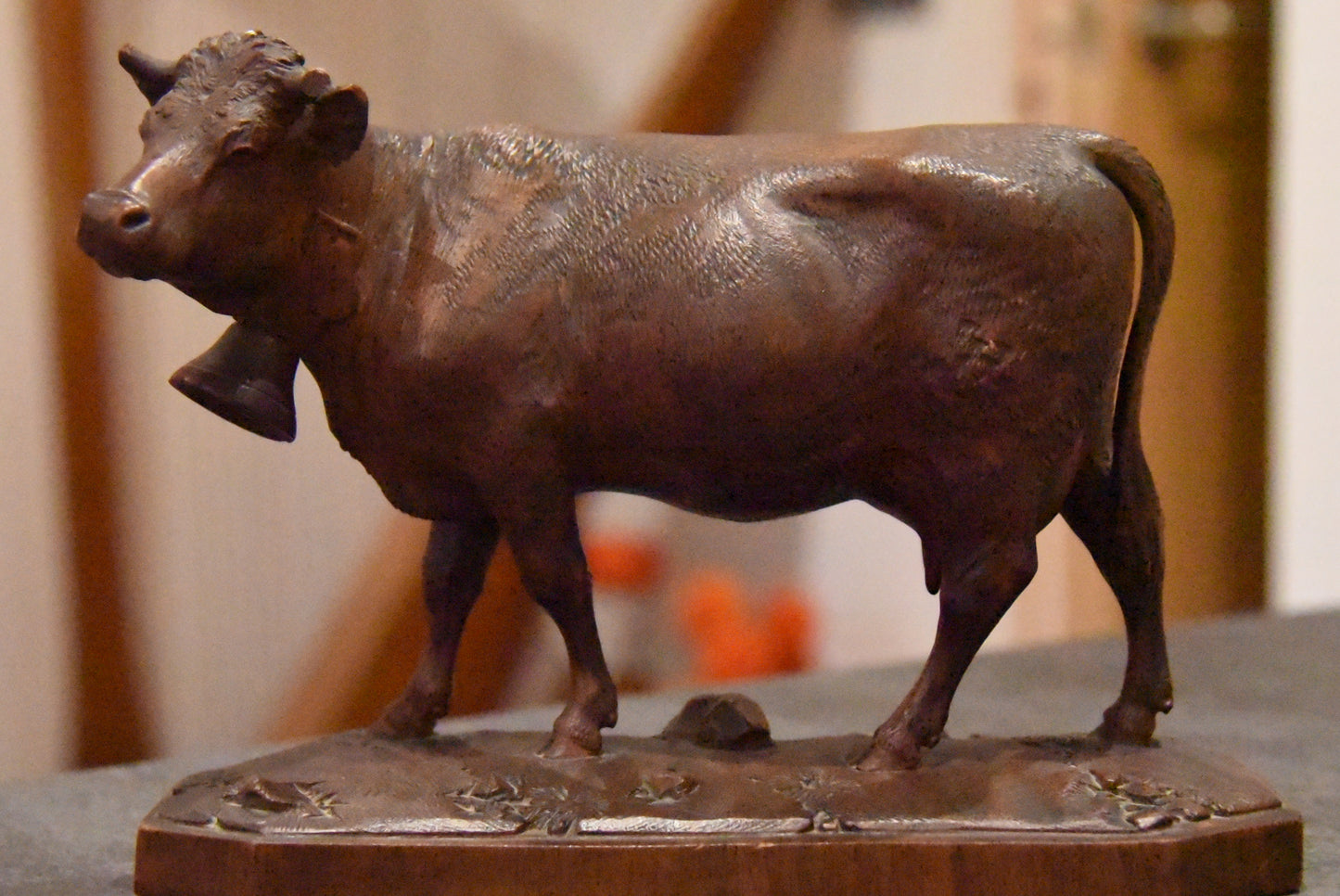 Stunning Antique Brienz Ed.Binder & Cie Carved Wooden Cow