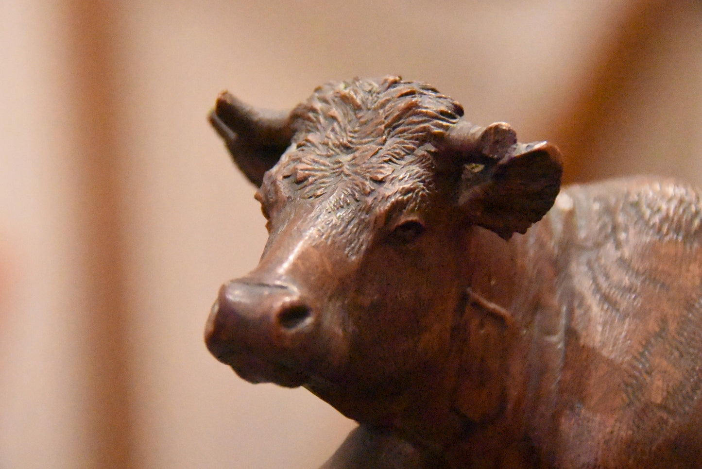 Stunning Antique Brienz Ed.Binder & Cie Carved Wooden Cow