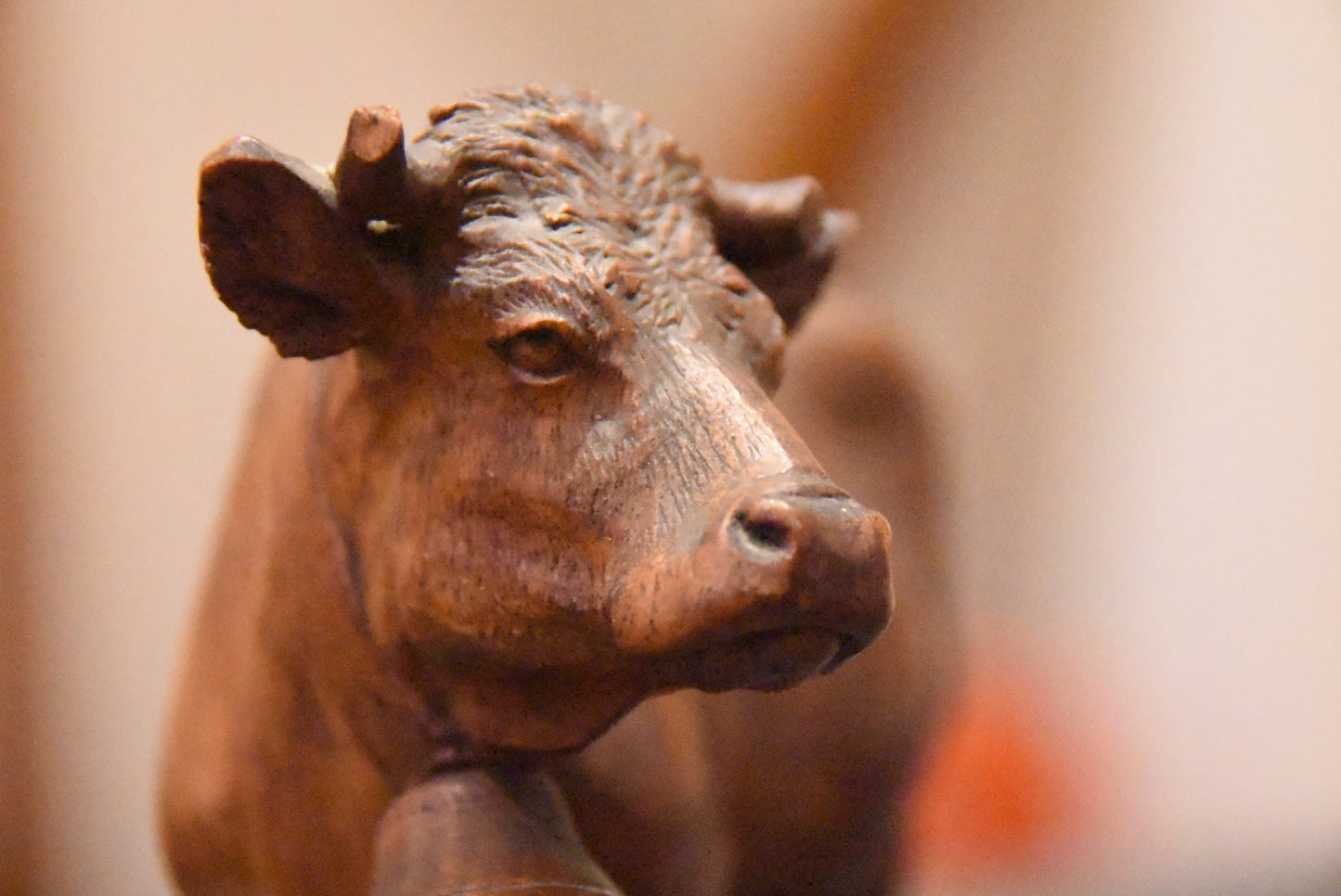 Stunning Antique Brienz Ed.Binder & Cie Carved Wooden Cow