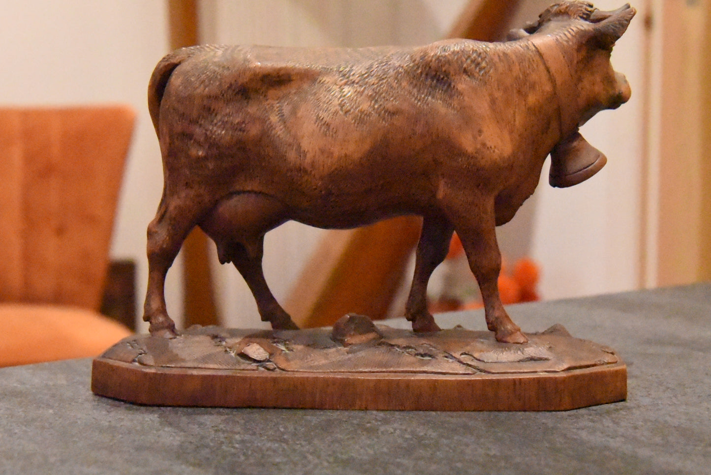 Stunning Antique Brienz Ed.Binder & Cie Carved Wooden Cow