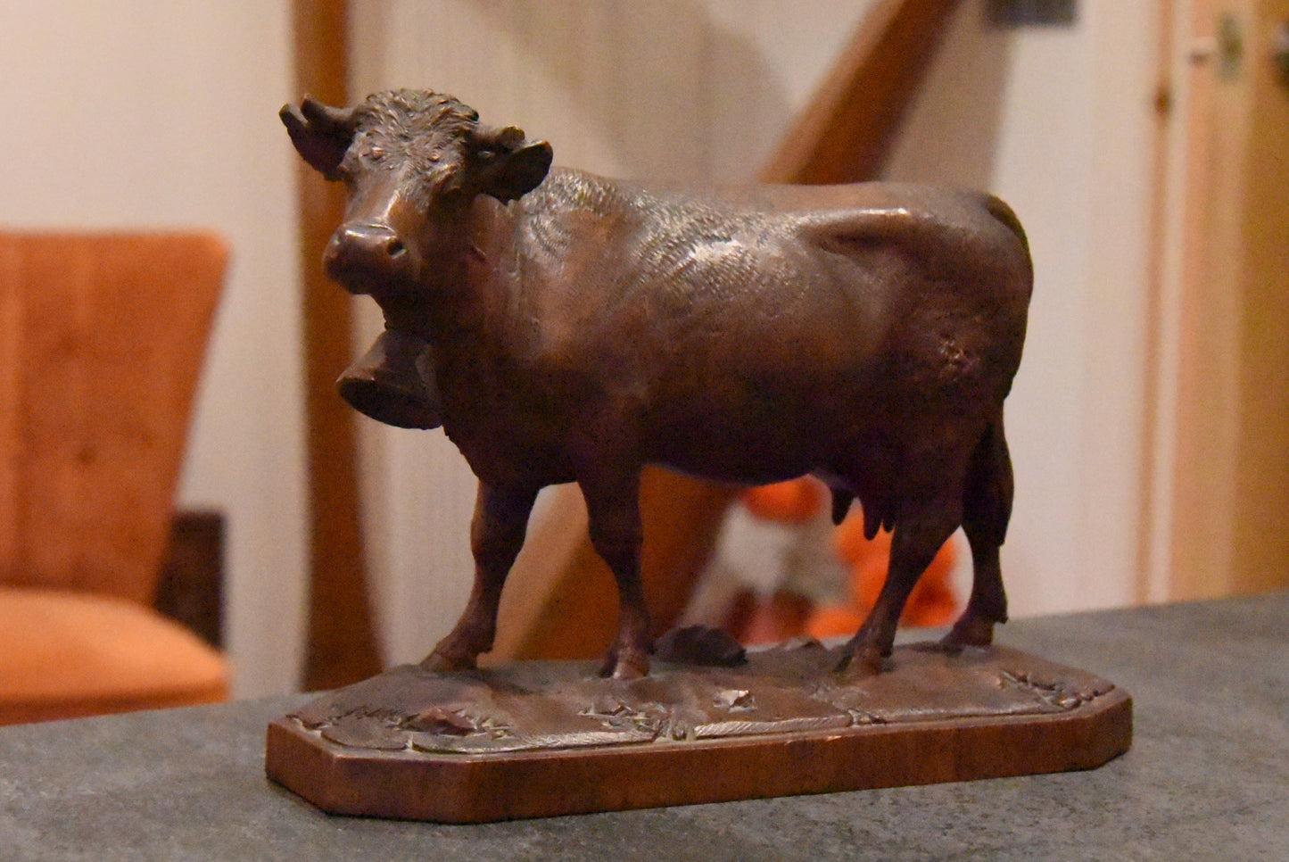 Stunning Antique Brienz Ed.Binder & Cie Carved Wooden Cow
