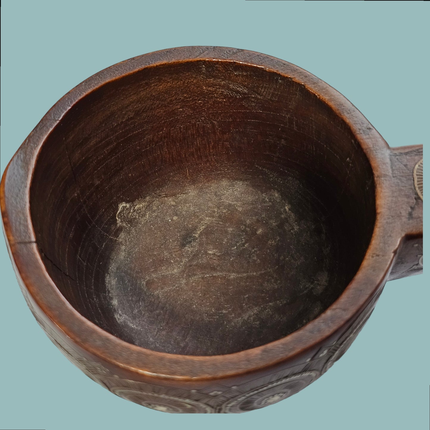 A Russian Wood Kovsh With Silver Inlay, circa 1900, Possibly Talashkino