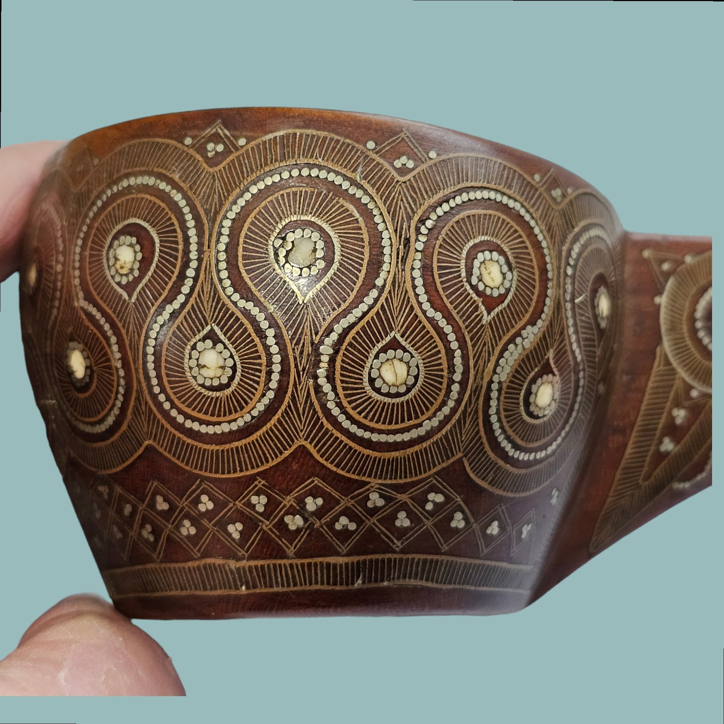 A Russian Wood Kovsh With Silver Inlay, circa 1900, Possibly Talashkino