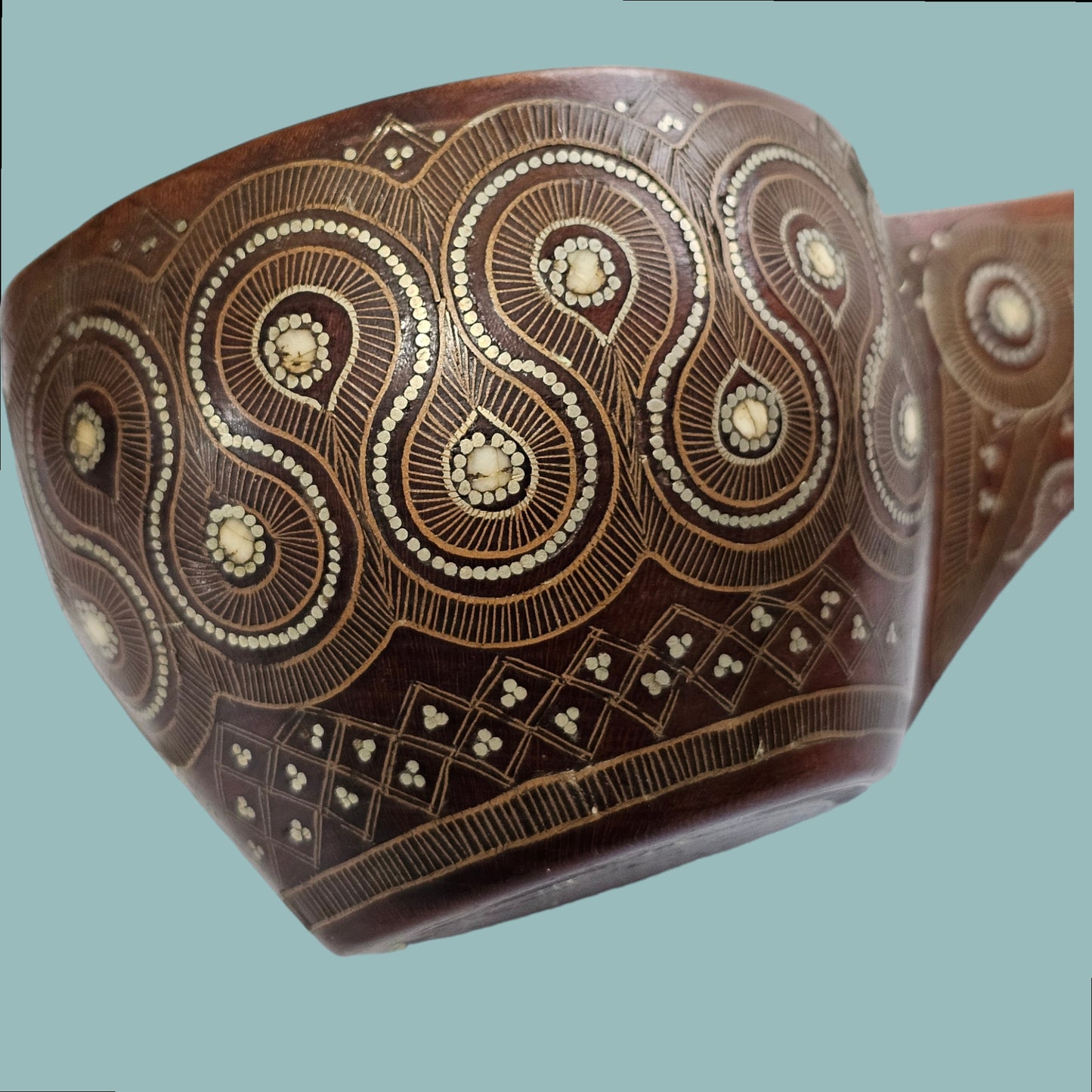 A Russian Wood Kovsh With Silver Inlay, circa 1900, Possibly Talashkino