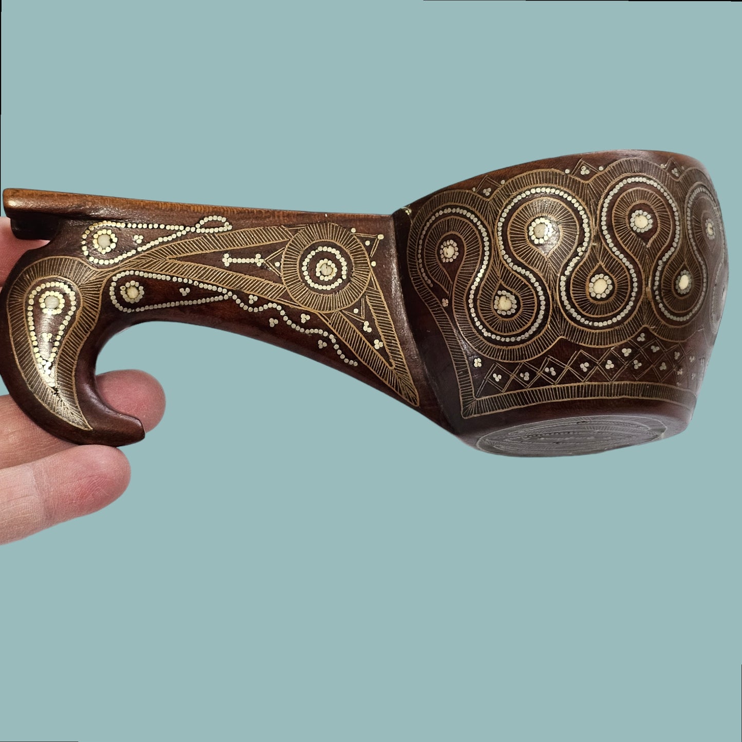 A Russian Wood Kovsh With Silver Inlay, circa 1900, Possibly Talashkino