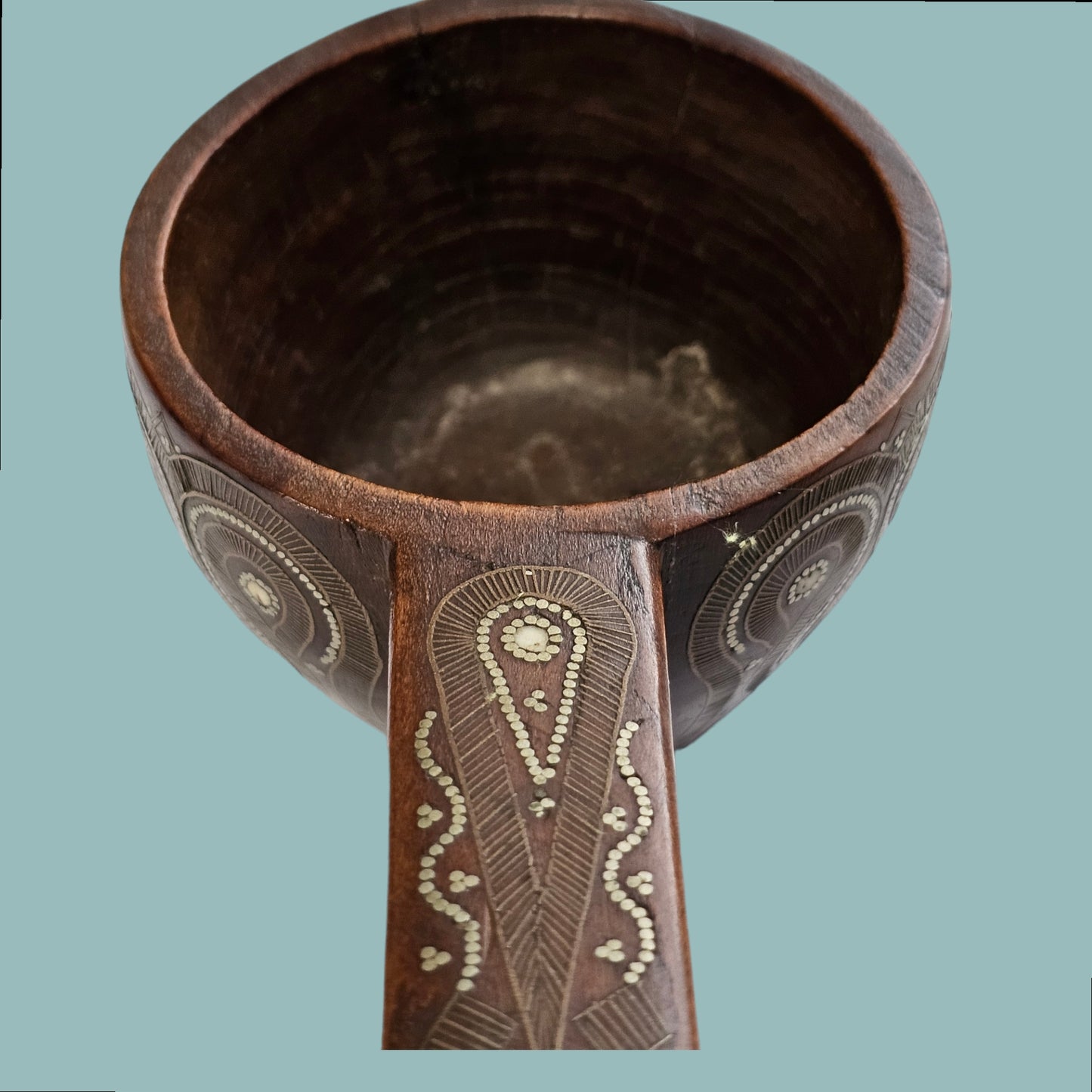 A Russian Wood Kovsh With Silver Inlay, circa 1900, Possibly Talashkino