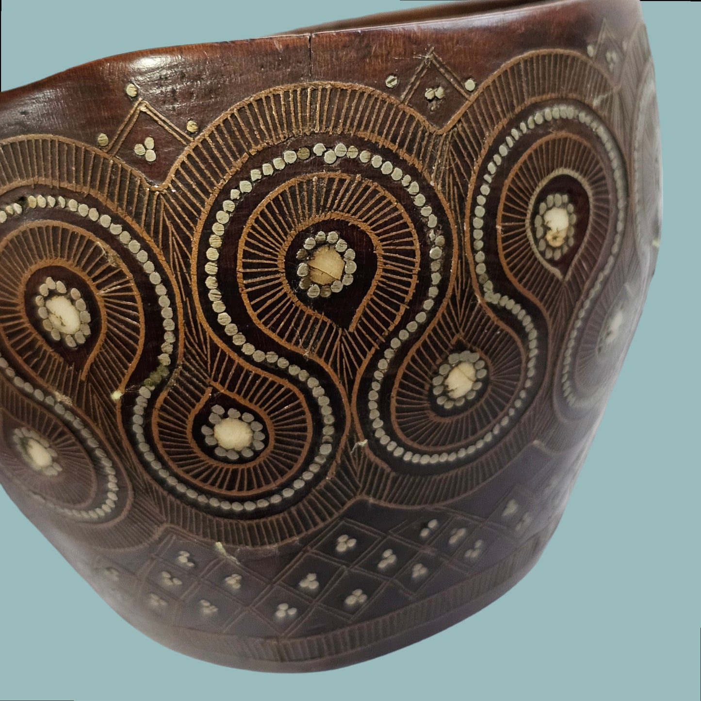 A Russian Wood Kovsh With Silver Inlay, circa 1900, Possibly Talashkino