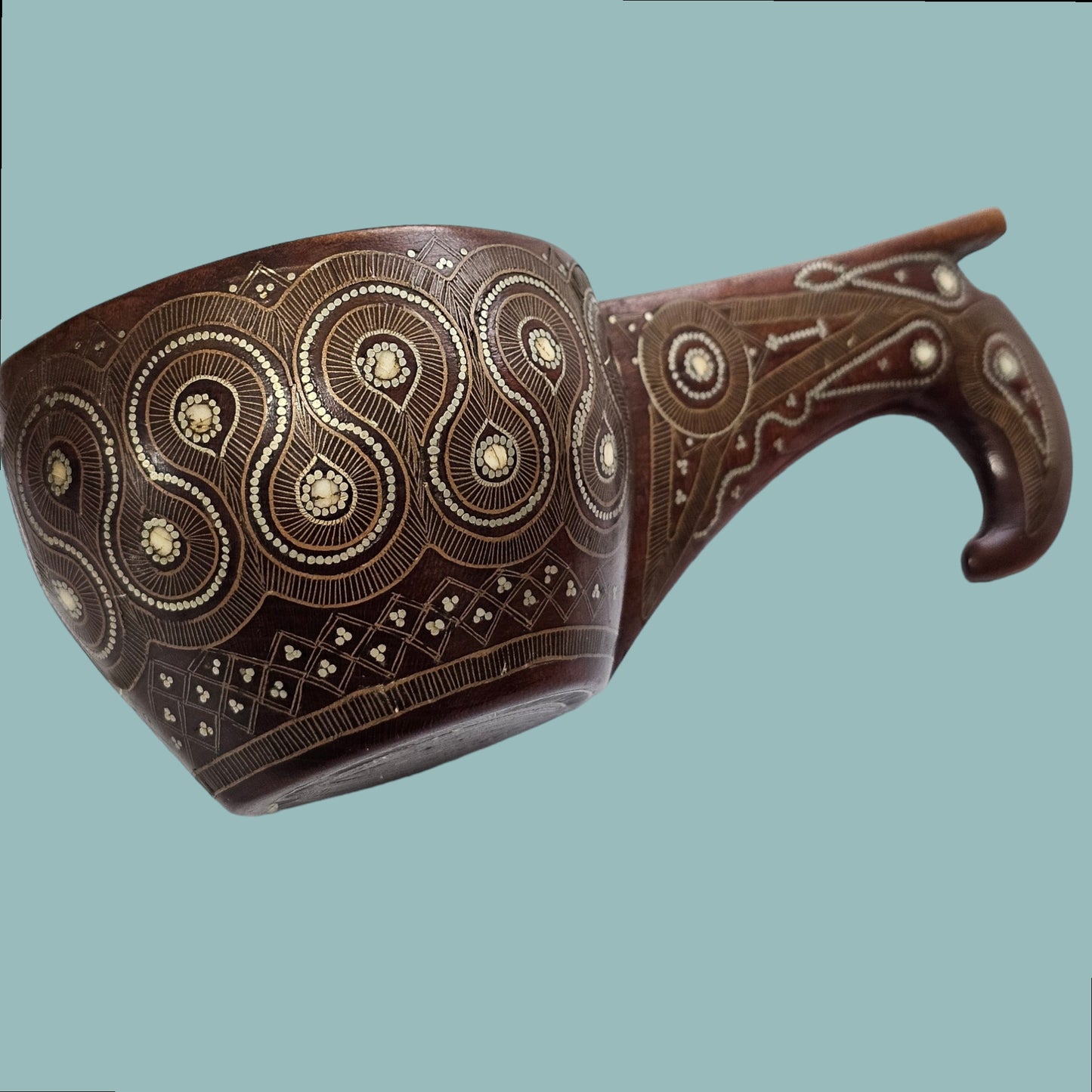 A Russian Wood Kovsh With Silver Inlay, circa 1900, Possibly Talashkino