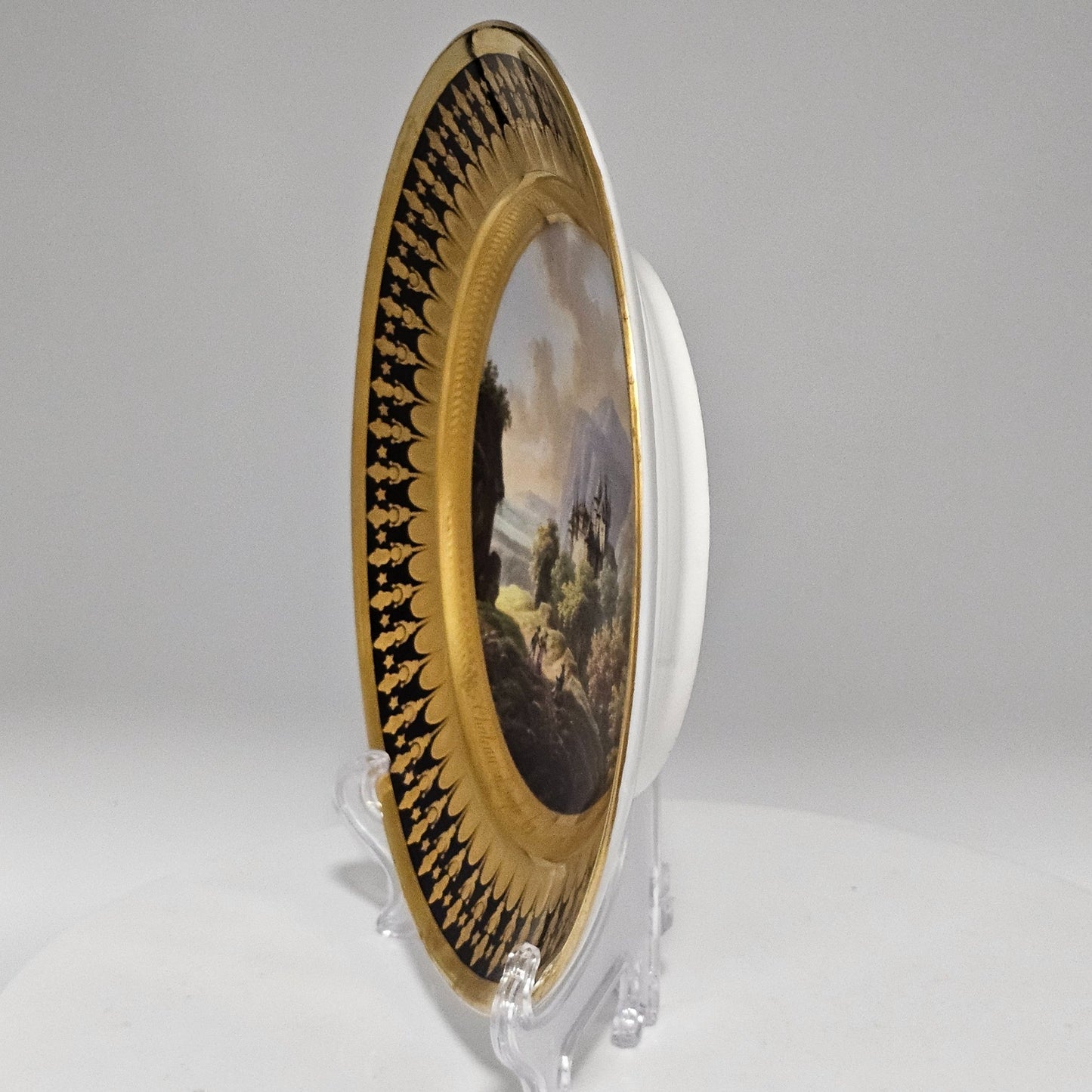 A Rare Brussels Frederick Faber Stunning Porcelain Painted Cabinet Plate C1820/30