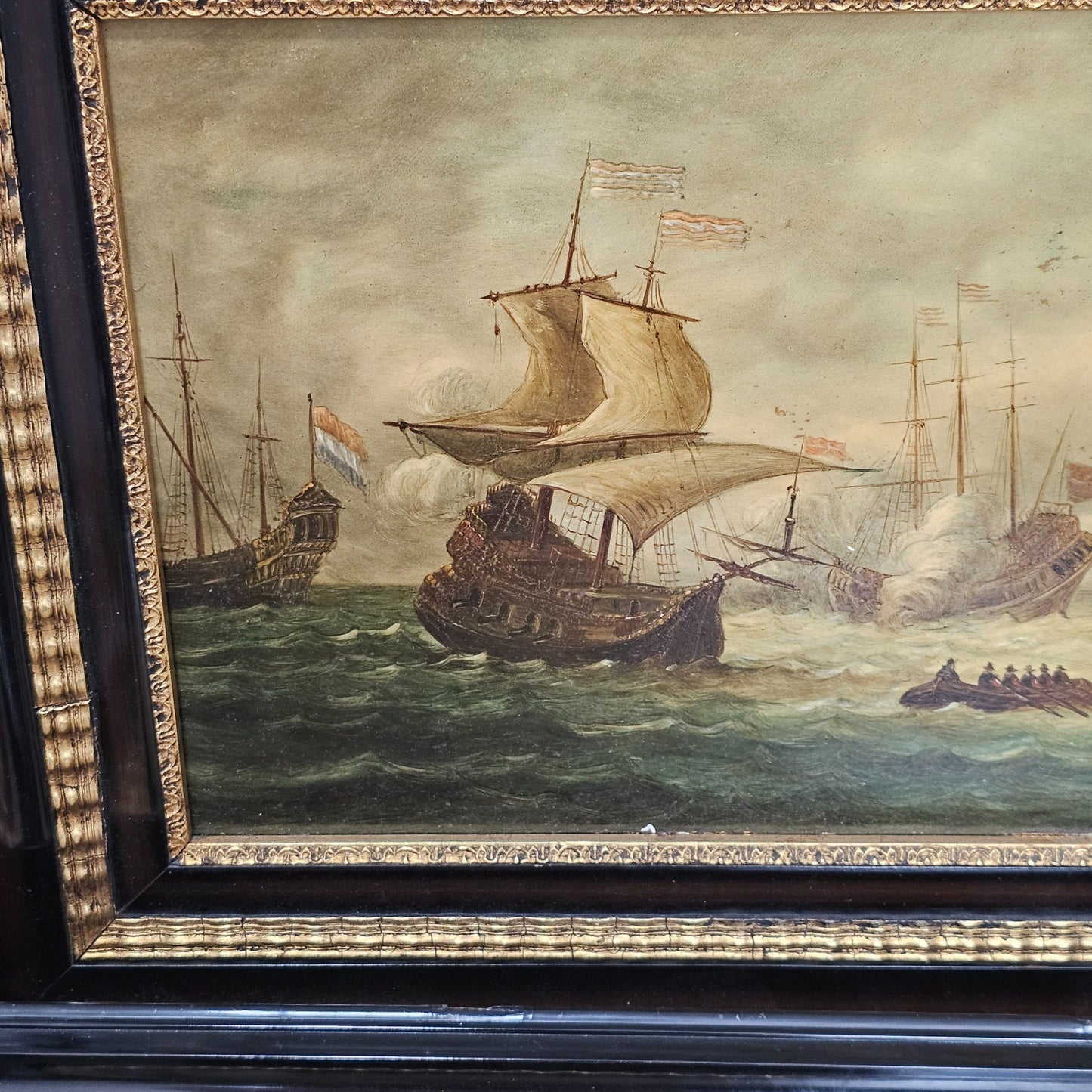 Fabulous Large Pr Of Painted Porcelain Panel Seascapes Signed J.Meyer C1900