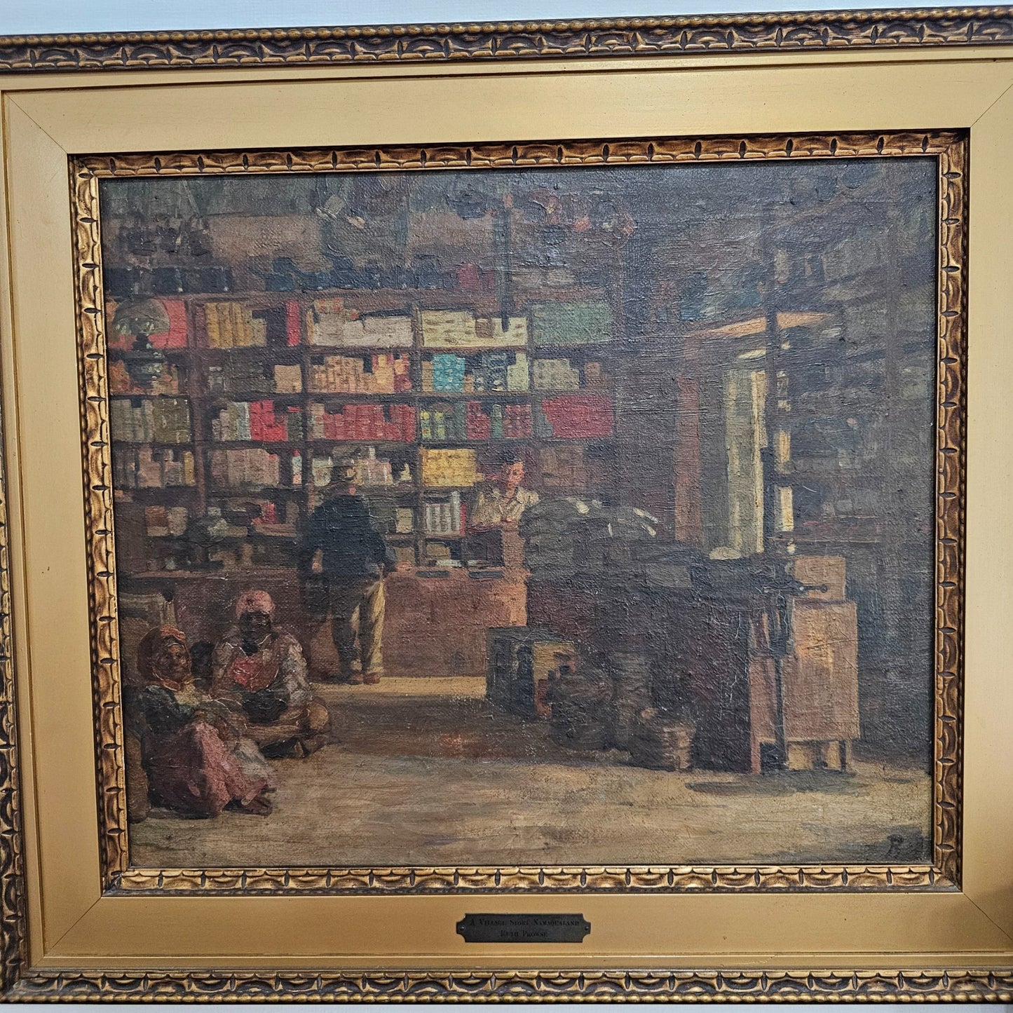 Fabulous Oil On Canvas Ruth Prowse Sth African 1883 - 1967 'a Village Store Namaqualand'