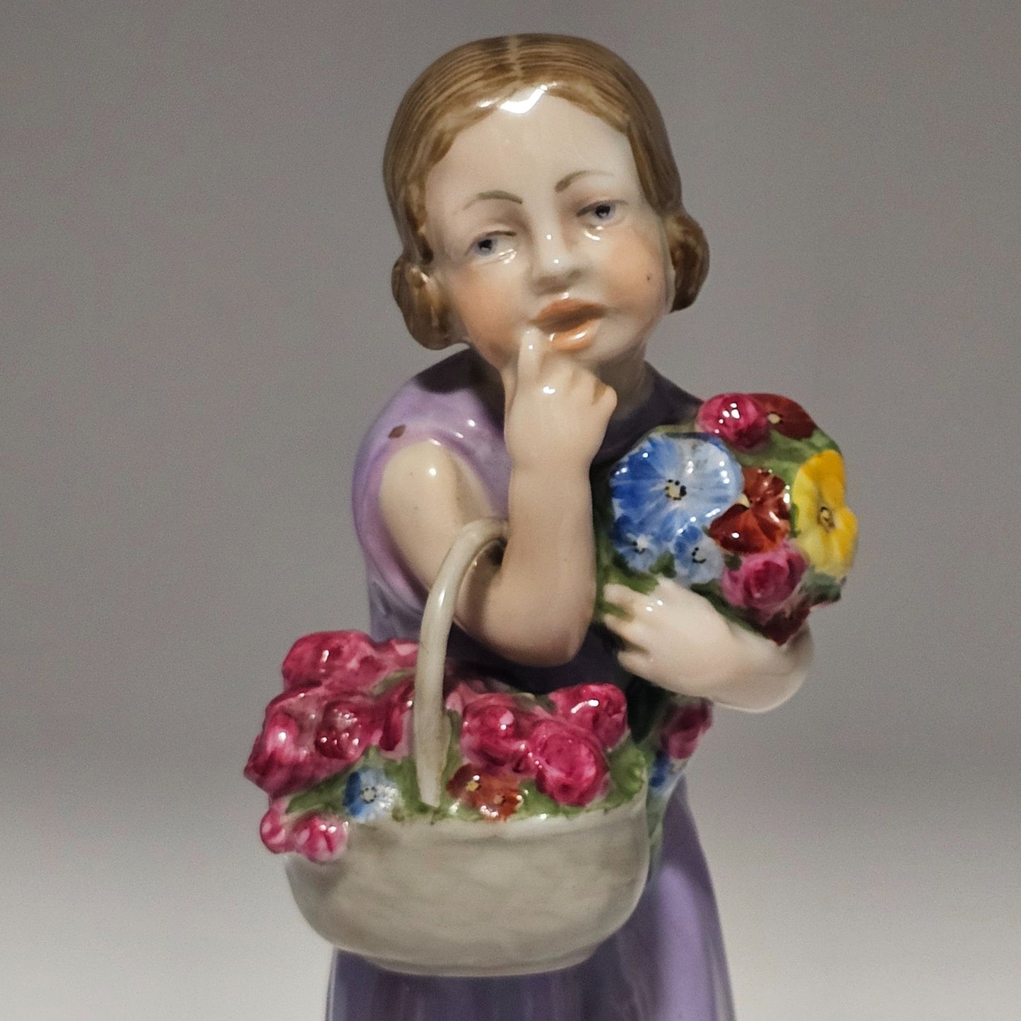 Rosenthal Leipold Flora Flower Girl Nouveau Figure By Hermann Leipold In 1912.
