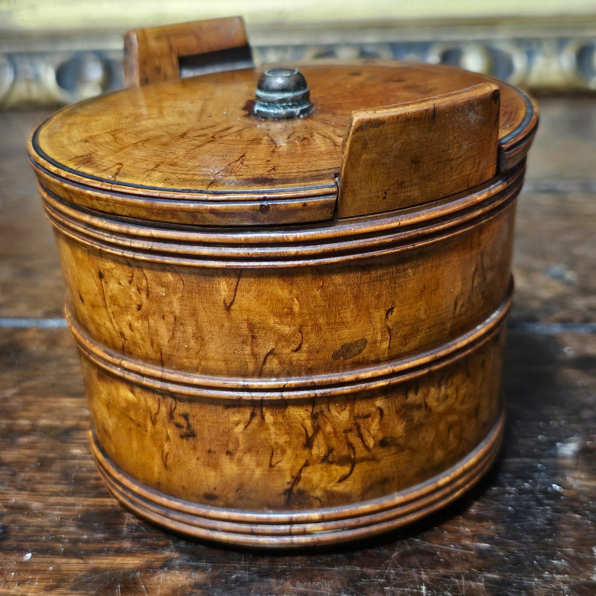 Scandinavian 19thc Turned Maser Birch Butter Tub - Lee Sherman Antiques