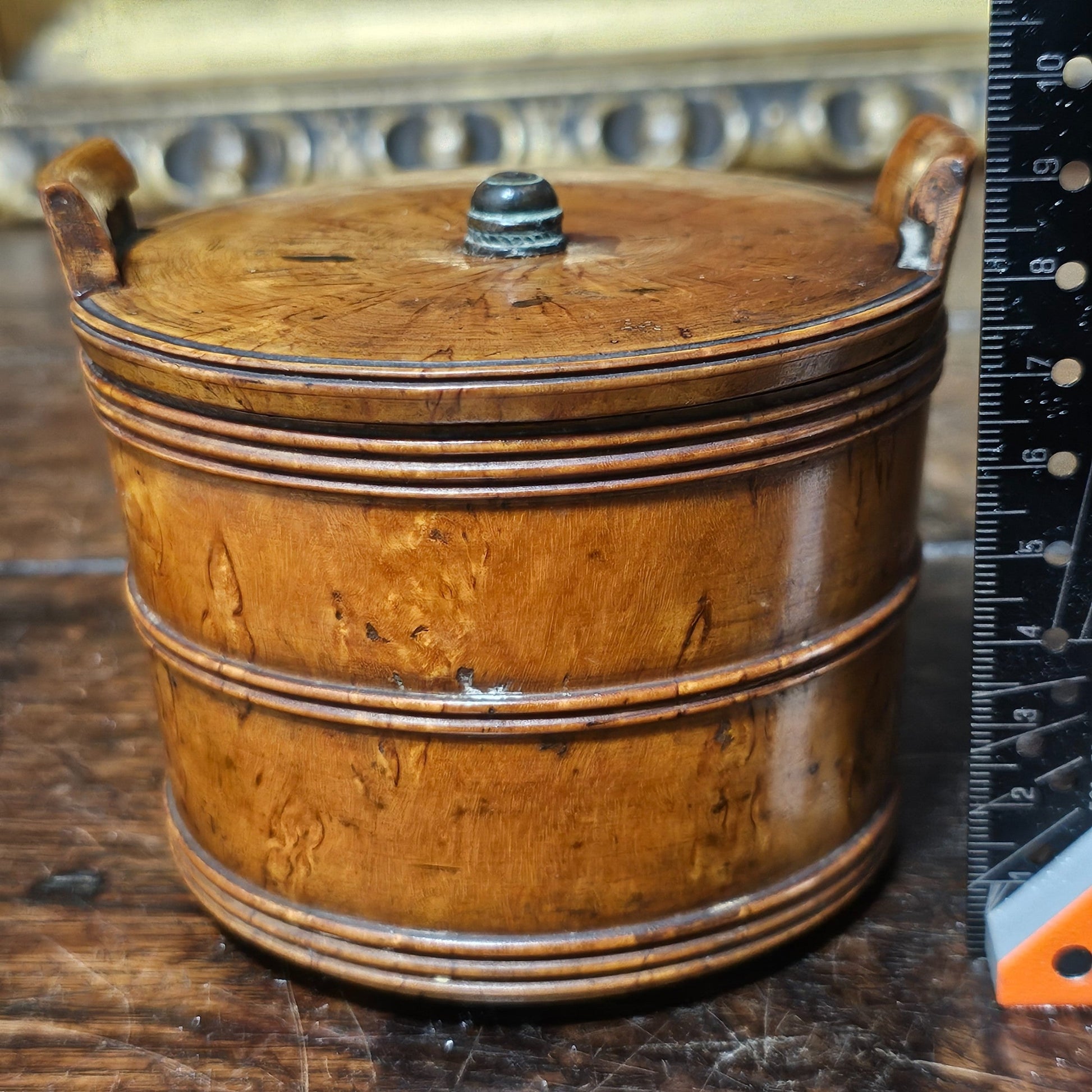 Scandinavian 19thc Turned Maser Birch Butter Tub - Lee Sherman Antiques