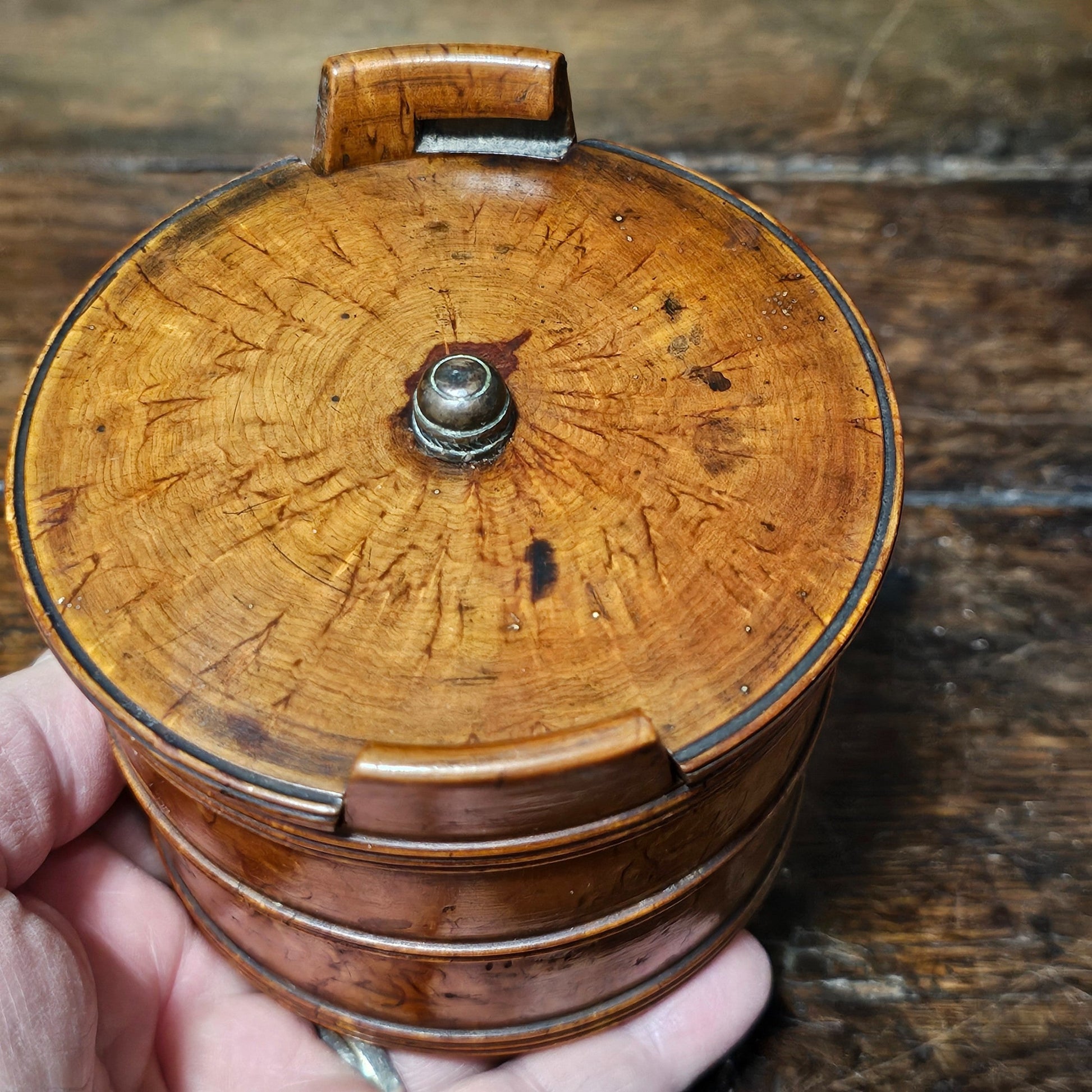 Scandinavian 19thc Turned Maser Birch Butter Tub - Lee Sherman Antiques