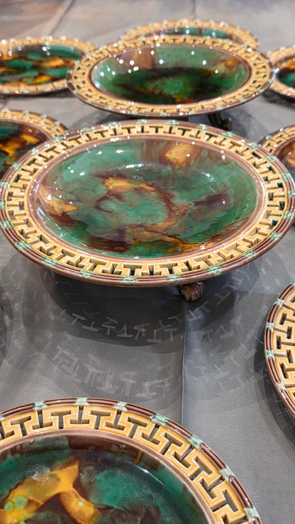 Exceptional 19thc Wedgwood Majolica 10 X Piece Dessert Service
