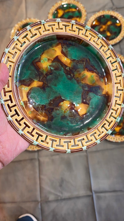 Exceptional 19thc Wedgwood Majolica 10 X Piece Dessert Service