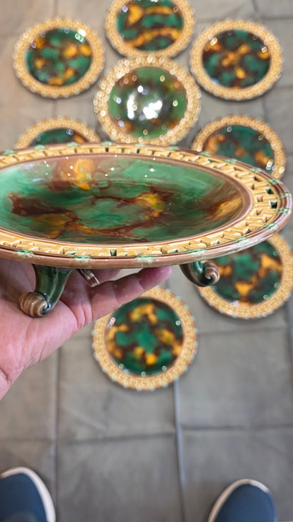 Exceptional 19thc Wedgwood Majolica 10 X Piece Dessert Service