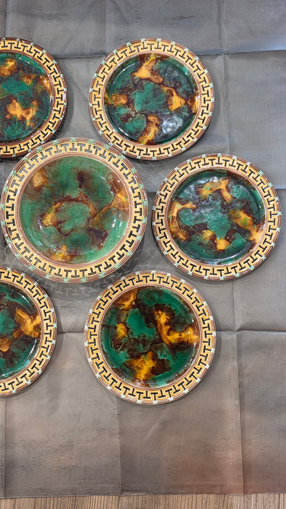 Exceptional 19thc Wedgwood Majolica 10 X Piece Dessert Service