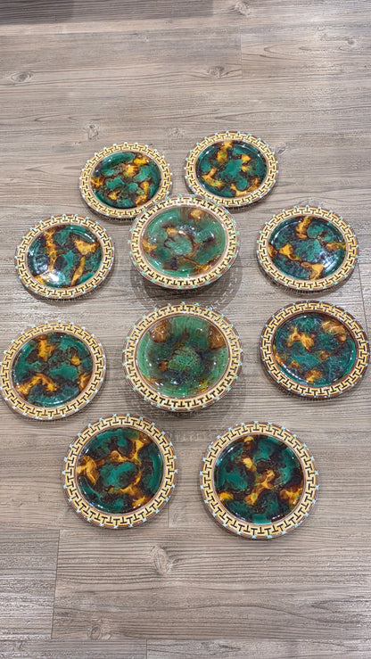Exceptional 19thc Wedgwood Majolica 10 X Piece Dessert Service