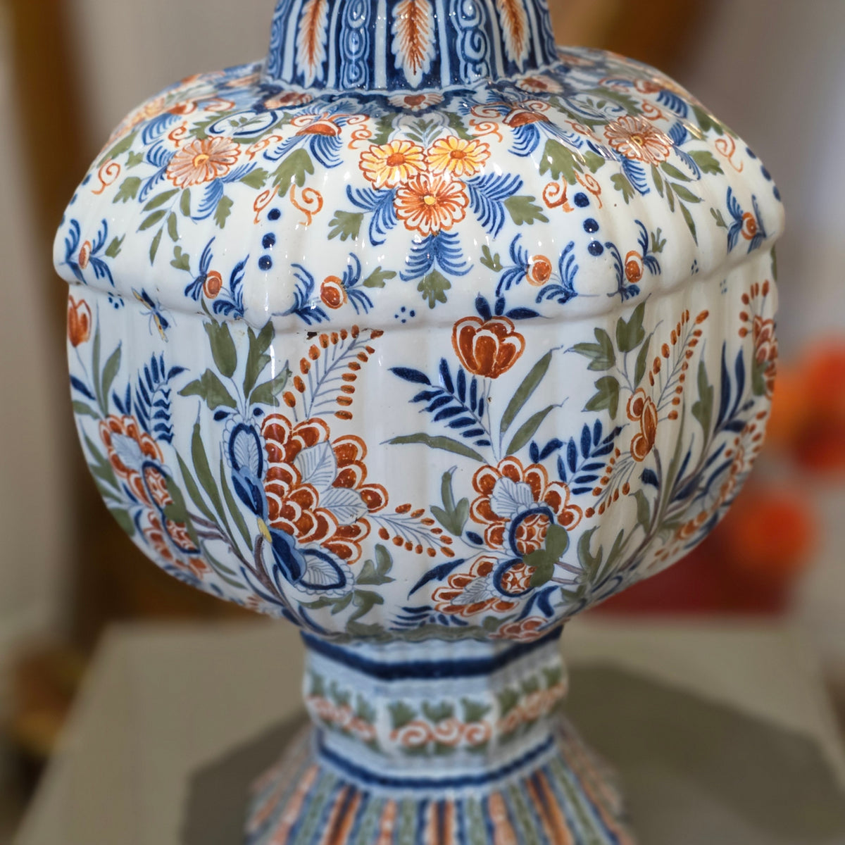 Large 19thc Delft Vase 46cm 19th century