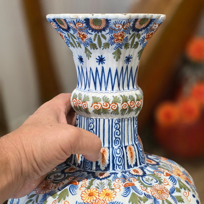 Large 19thc Delft Vase 46cm 19th century