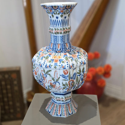 Large 19thc Delft Vase 46cm 19th century