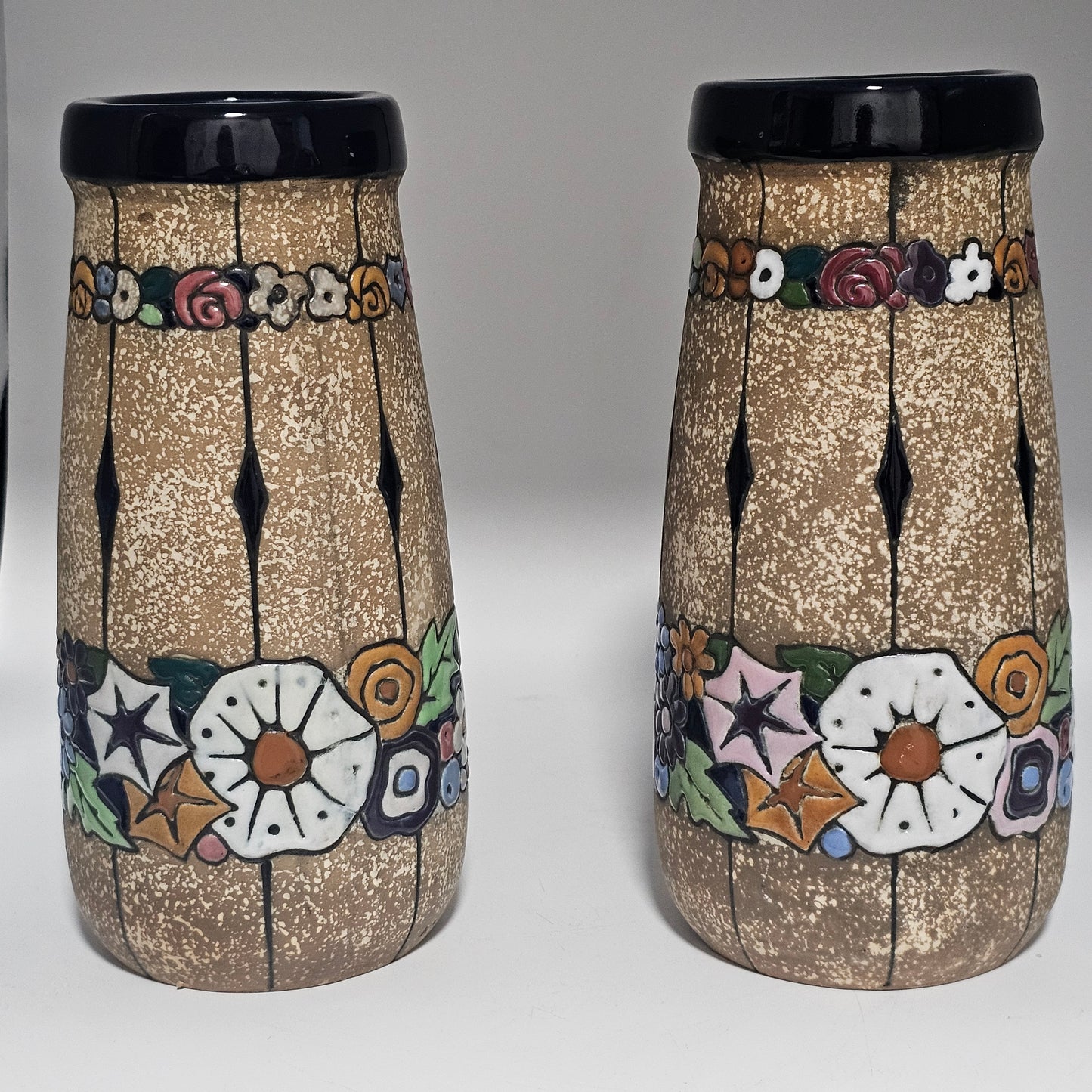 Large Pair of Austrian Amphora Vases 24.5cm c1900