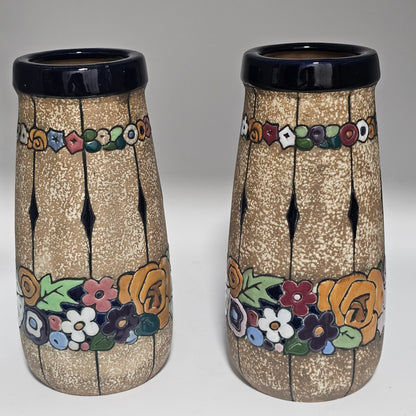 Large Pair of Austrian Amphora Vases 24.5cm c1900