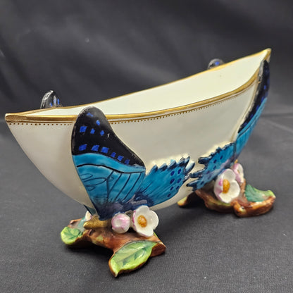 Unusual George Jones Majolica for Minton Butterfly Dish 19.5cm