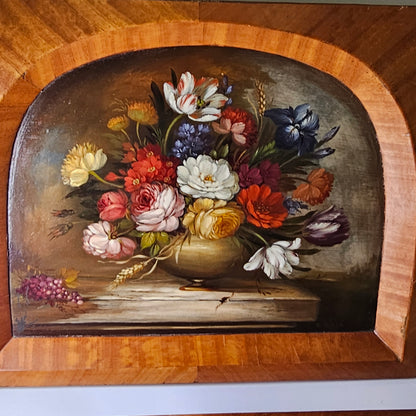 Fine Decorative Pair Of Still Life Oils By E.M.Ball On Panel C1920s