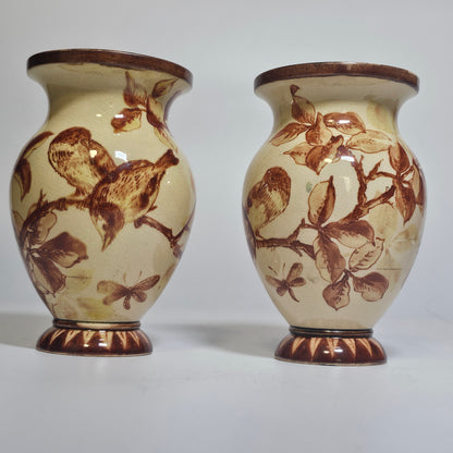 A Pair of Late 19thc Doulton Lambeth Faience Vases