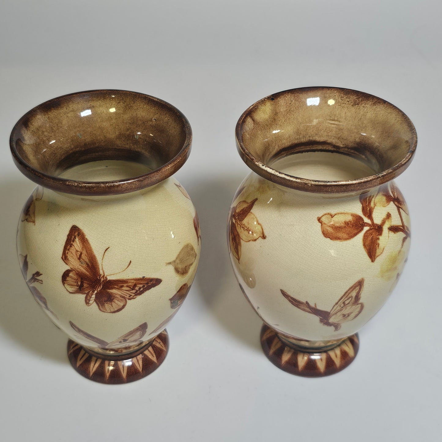 A Pair of Late 19thc Doulton Lambeth Faience Vases