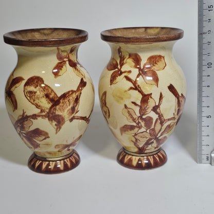 A Pair of Late 19thc Doulton Lambeth Faience Vases