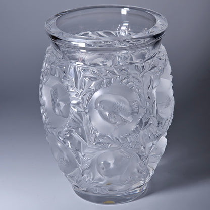 C1939 René Lalique Bagetelle Vase Deeply Moulded Birds Tree Signed 17.3cm Vgc