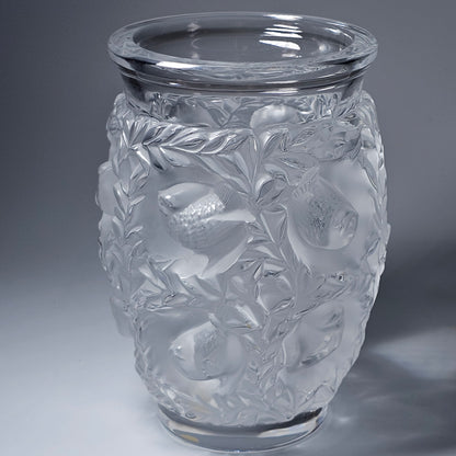 C1939 René Lalique Bagetelle Vase Deeply Moulded Birds Tree Signed 17.3cm Vgc