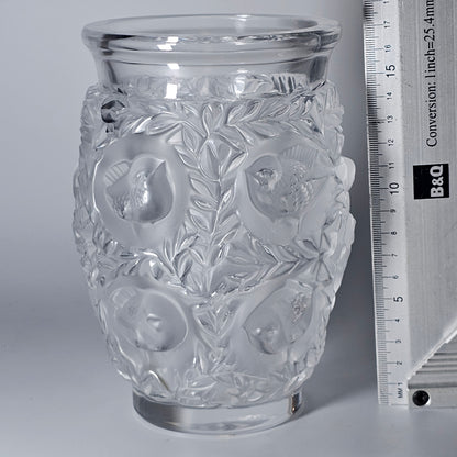 C1939 René Lalique Bagetelle Vase Deeply Moulded Birds Tree Signed 17.3cm Vgc