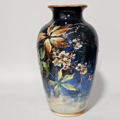 Exceptional Rare Large Bretby Art Pottery Impasto Floral Vase c1895 - Signed 'Trivett'