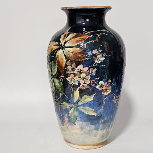 Exceptional Rare Large Bretby Art Pottery Impasto Floral Vase c1895 - Signed 'Trivett'
