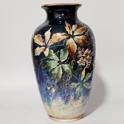 Exceptional Rare Large Bretby Art Pottery Impasto Floral Vase c1895 - Signed 'Trivett'
