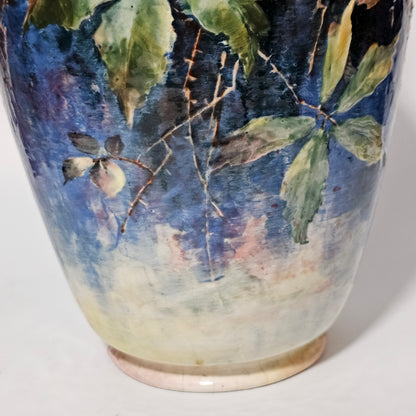 Exceptional Rare Large Bretby Art Pottery Impasto Floral Vase c1895 - Signed 'Trivett'